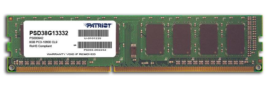 Patriot Memory 8GB PC3-10600 geheugenmodule 1 x 8 GB DDR3 1333 MHz-1