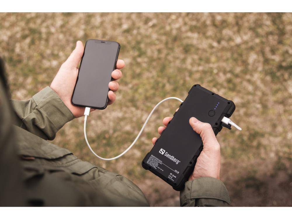 Sandberg Outdoor Solar Powerbank 24000 mAh ngebouwde zonnecellen snel opladen-2