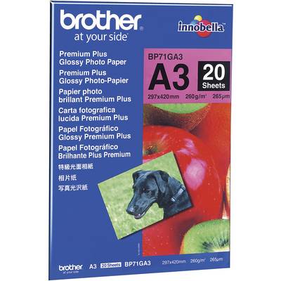 Brother BP-71GA3 BP71GA3 Fotopapier DIN A3 260 g/m² 20 vellen 