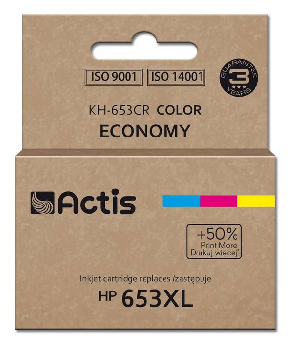 Actis KH-653CR inkt (vervangt HP 653XL 3YM74AE; Premium; 18 ml; 300 pagina's; kleur)
