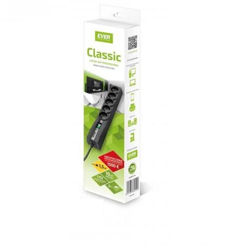 Ever CLASSIC Zwart 5 stopcontacten 250 V 1,5 m-2