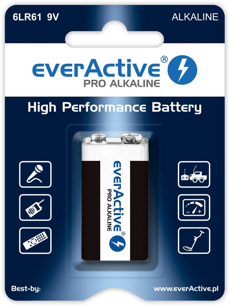 Alkalinebatterij 6LR61 9V (R9*) everActive Pro-0
