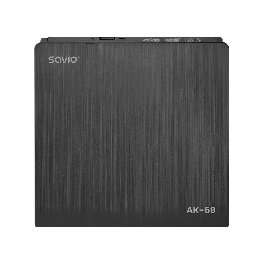 SAVIO AK-59 Externe slanke CD/DVD-recorder R/RW - USB-C/USB-A, zwart-4