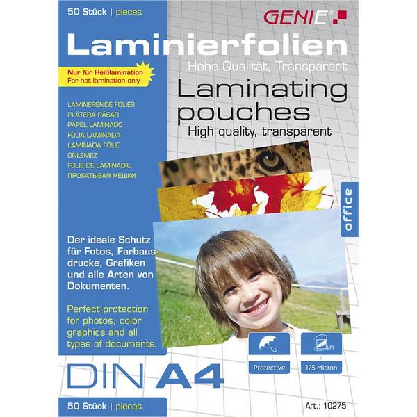GENIE lamineerhoezen 50 A4 - folies 125 Mic.