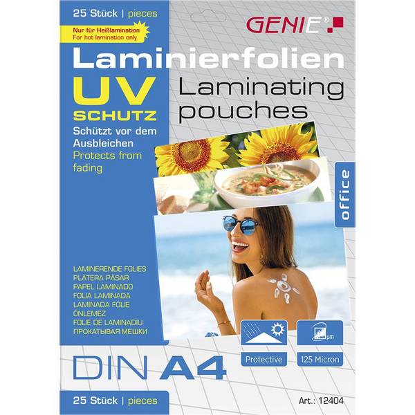 GENIE lamineerhoezen 25 A4-films met UV-bescherming 125 Mic.