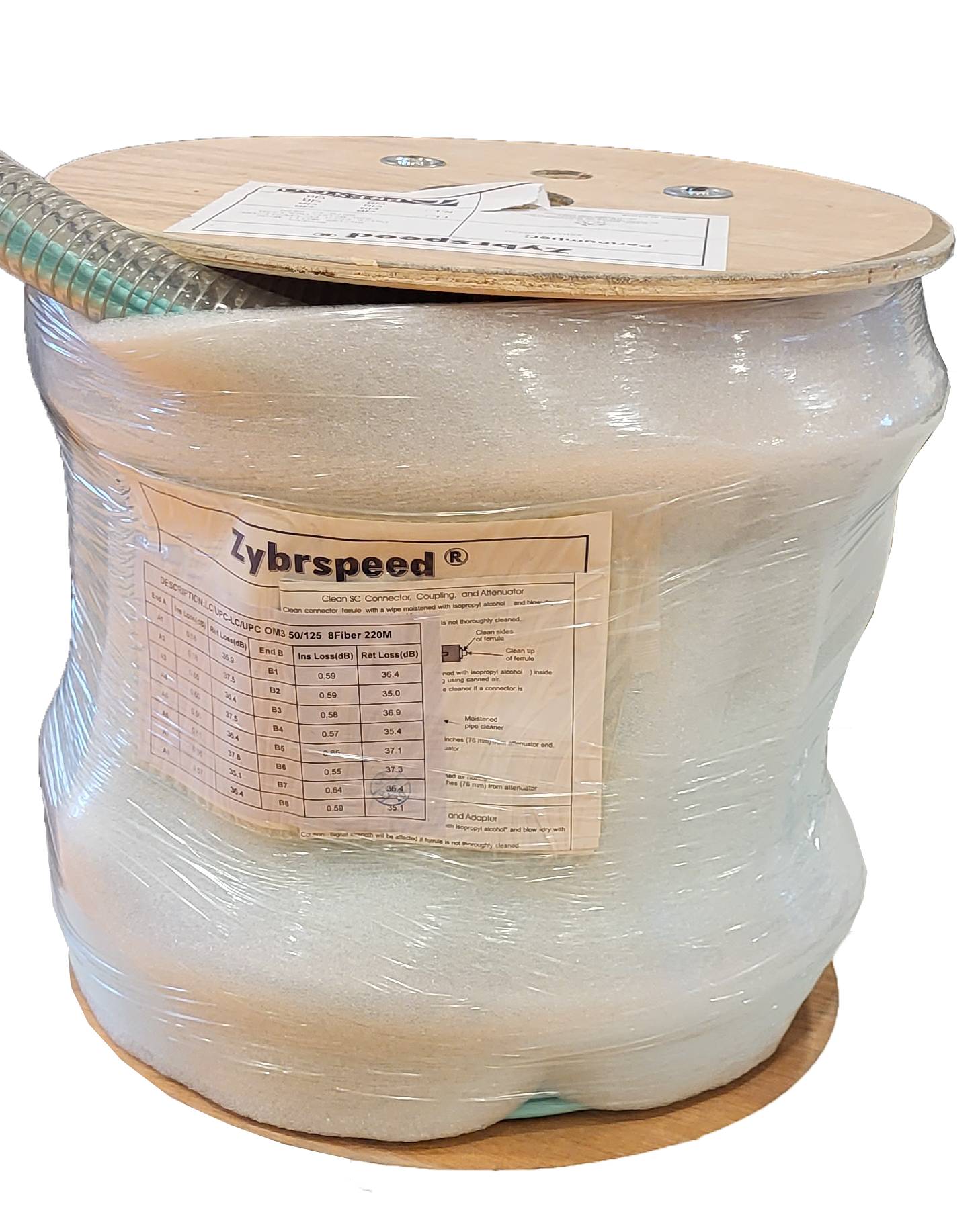 Prefab Indoor cable LSZH MM OM3 8 fiber LC 300M-0
