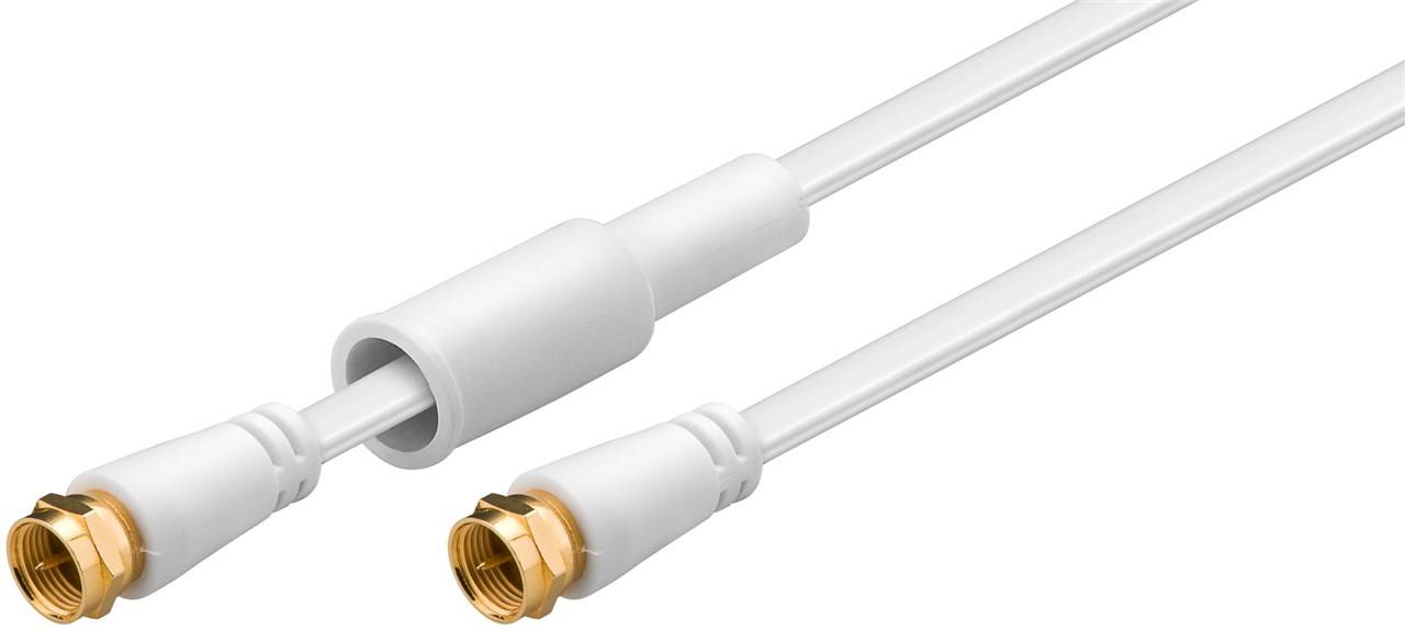 F (m) - F (m) platte coaxkabel / weerbestendig - wit - 1,5 meter-2