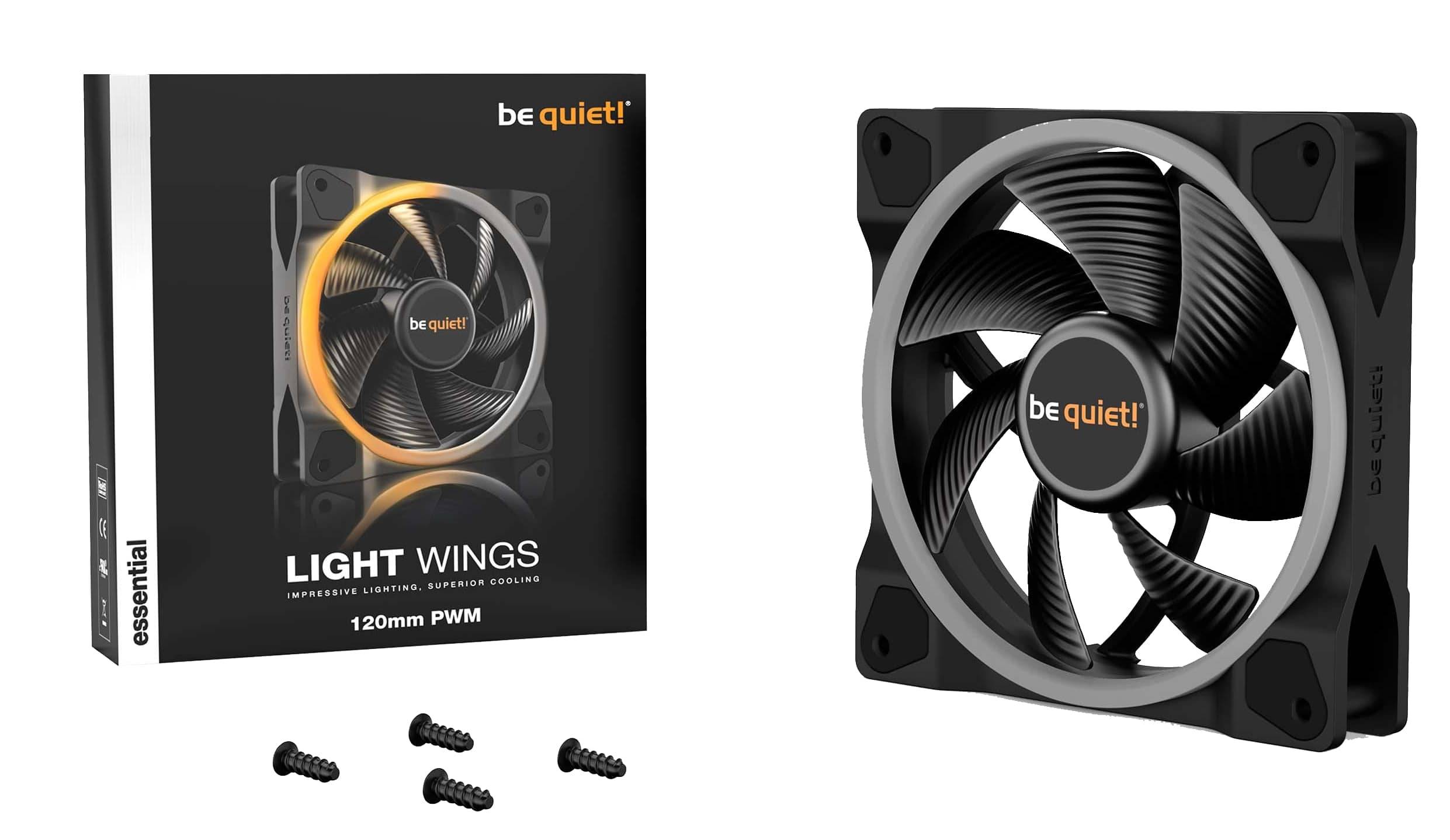 Symboolafbeelding voor BeQuiet Light Wings PC-ventilator Zwart (b x h x d) 120 x 25 x 120 mm Incl. LED-verlichting