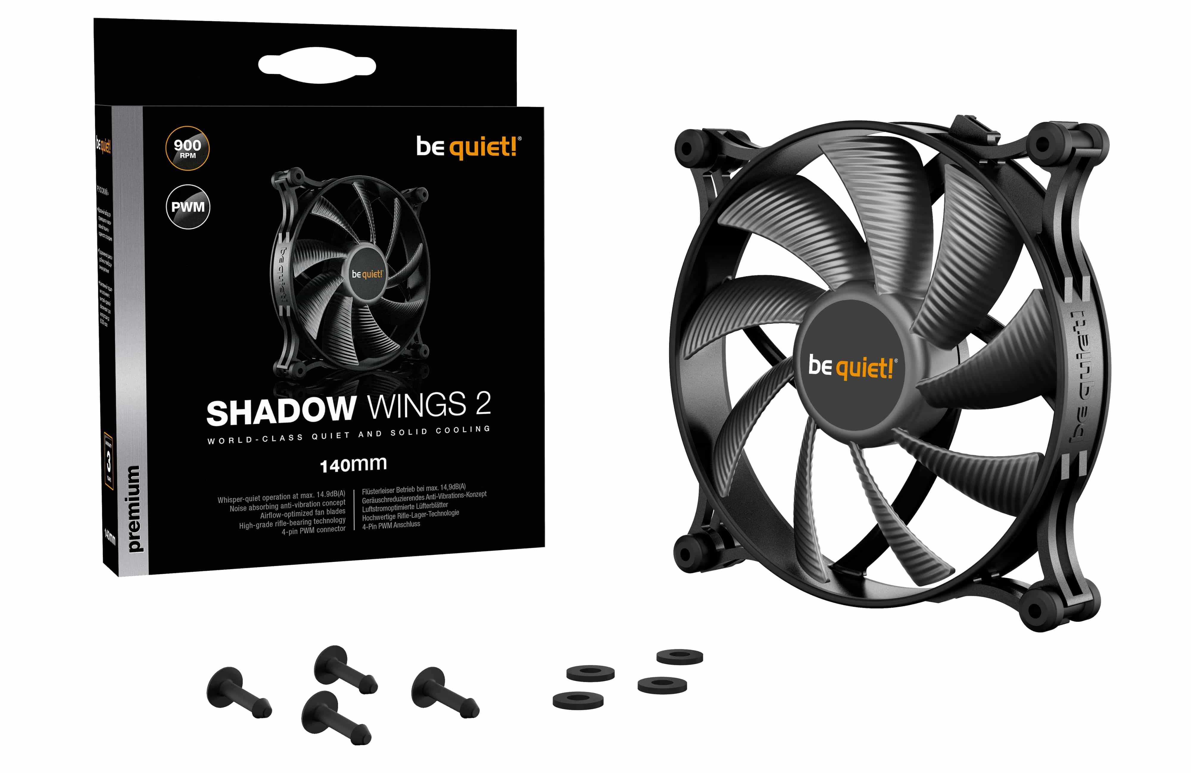 Symboolafbeelding voor BeQuiet Shadow Wings 2 PC-ventilator Zwart (b x h x d) 140 x 140 x 25 mm