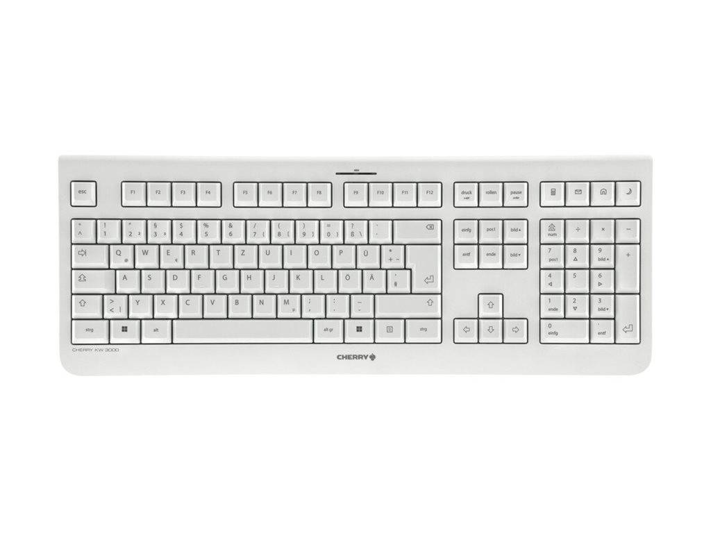 CHERRY CHERRY KW 3000 - Tastatur - geräuscharm, Full-Size-Layout Toetsenbord Draadloos QWERTZ, Duits Wit-0