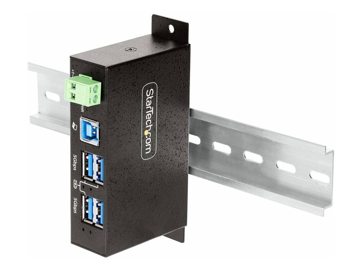 StarTech.com 4-Port Managed USB Hub, Heavy Duty met Industriële Stalen Behuizing, ESD & Overspanningsbeveiliging, Wand/B
