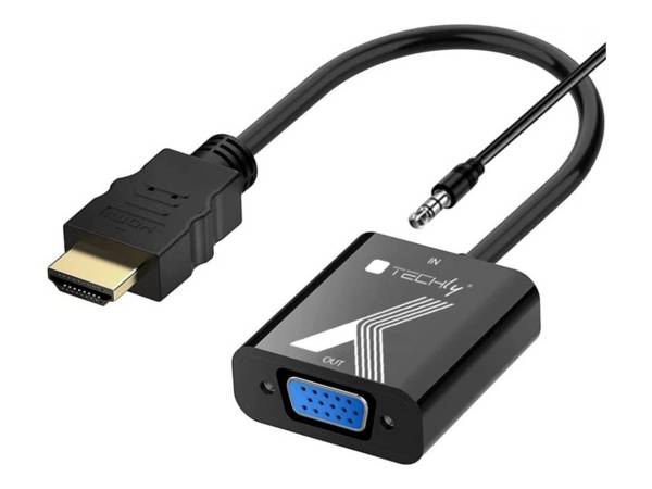 Techly HDMI/VGA-converter met audio 0,1 m - Audio/multimedia - Digitaal/display/video