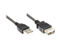 USB-A verlengkabel | USB2.0 | 10W | zwart | 0,15 meter-0