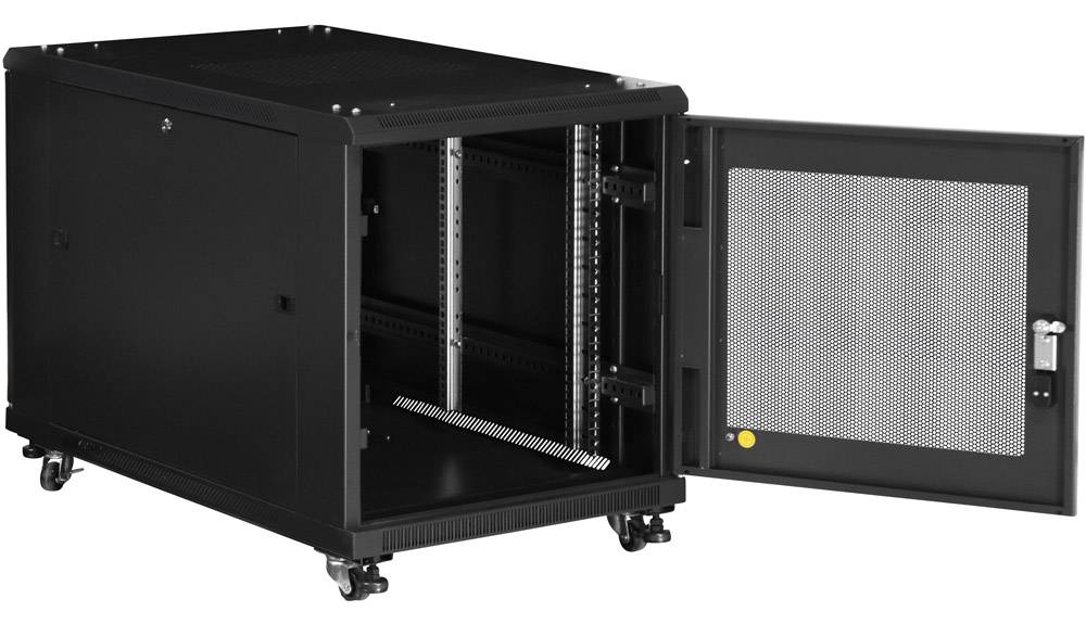 19" PATCHKAST D1000 *B600*12HU deur voor en achter geperforeerd-0