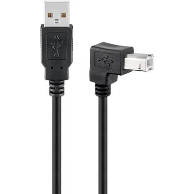 Goobay USB 2.0 AB 100 R/A HiSpeed,1m - 1 m - USB A - USB B - Mannelijk/Mannelijk - Zwart