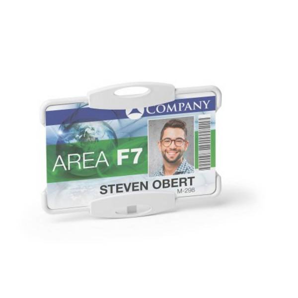Duurzame ID-badgehouder ECO 1 kaart 54x87mm 10-pack grijs