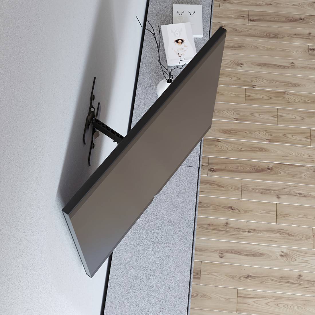 Hama TV-Wandhalterung schwenkbar neigbar extra flach 122 cm 48 bis 25 - TV-Wandhalterung - schwenkbar - neigbar - extra-2