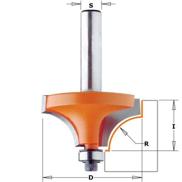 CMT Holle radiusfrees (duivejager), HM, Z2, R=25,4, Ø 63,5 x 33,3/79,5 mm S=Ø12-1