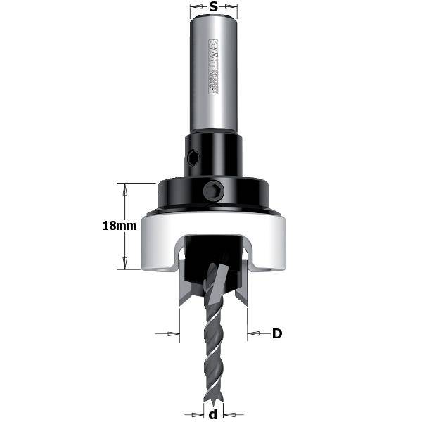 HM verzinker + diepte aanslag, Ø14mm, 90º met boor Ø6mm.-0