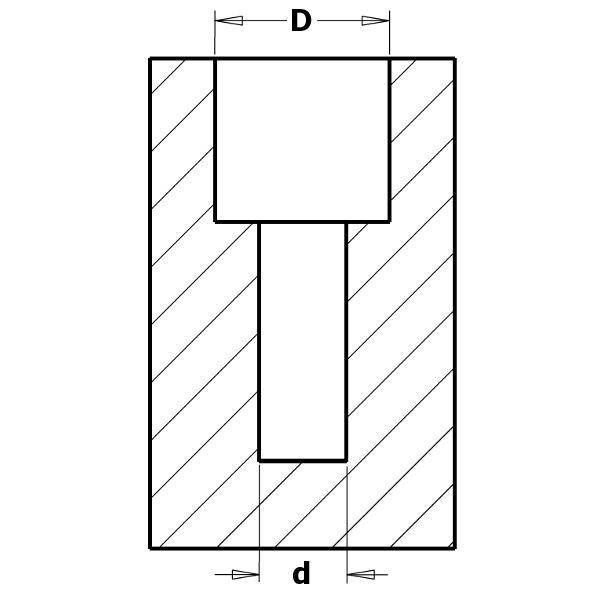 HM verzinker + diepte aanslag, Ø14mm, 90º met boor Ø6mm.-1