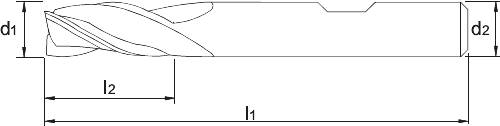 Phantom HSS-E schachtfrees‚ 3-snijder, lang‚ type N, d1:Ø 12 - l2: 53 - l1: 110 - d2: Ø 12-1