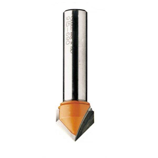 CMT V-groeffrees, HM, Z2, 90°, Ø38x19/63,5mm S=Ø8-0