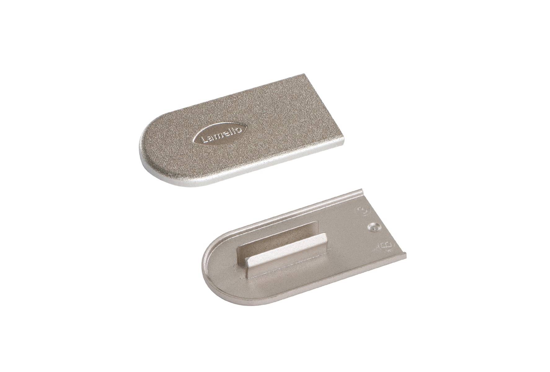 Cabineo Afdekkap metal look nikkel, 100 stuks-0