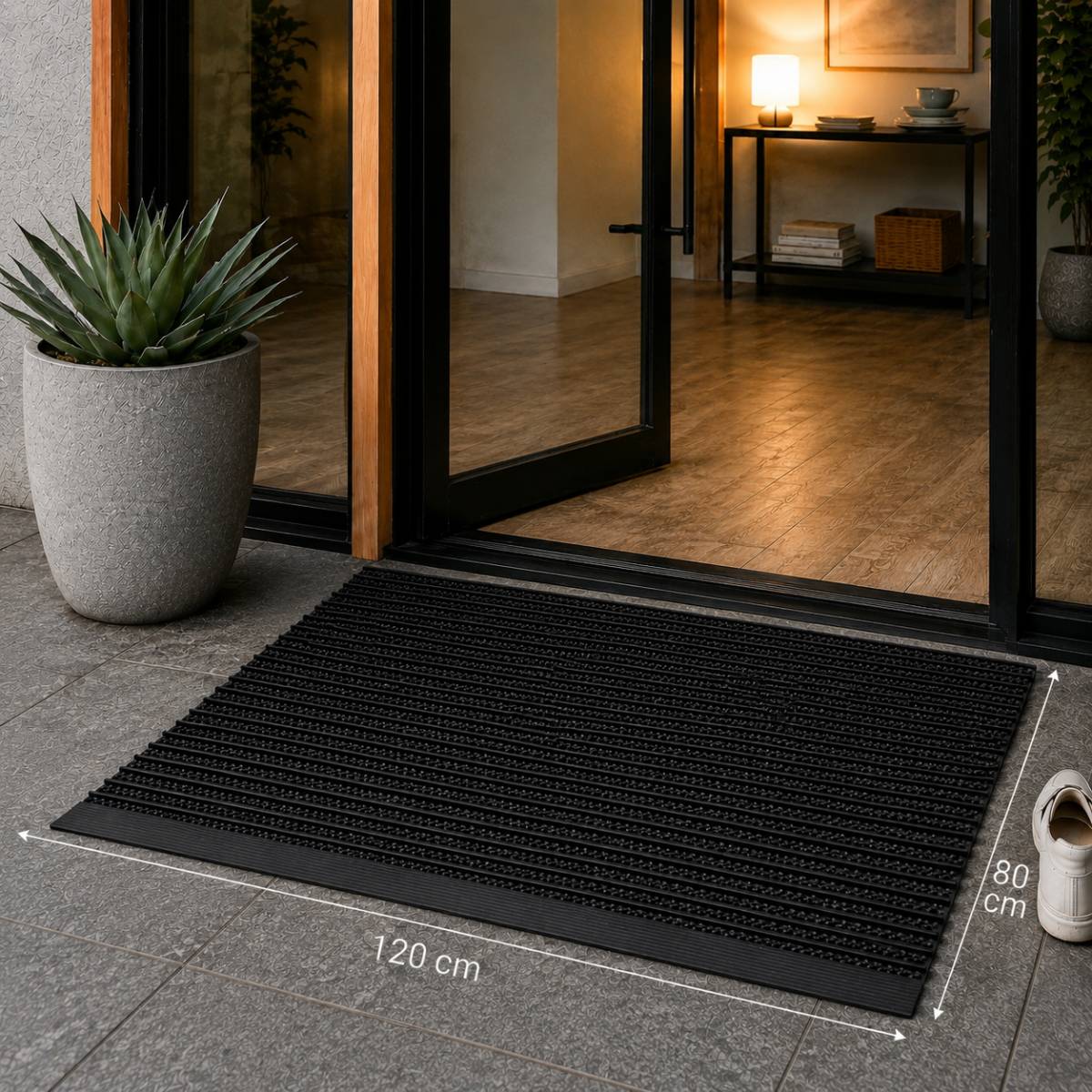 Borstelmat - Rubber - 120x80 cm - Deurmat-1