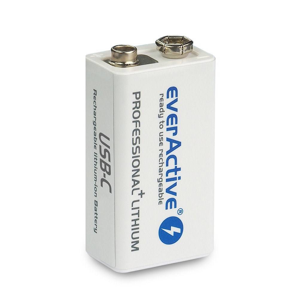 Oplaadbare everActive 6F22/9V Li-ion batterij 550 mAh met USB Type-C-2