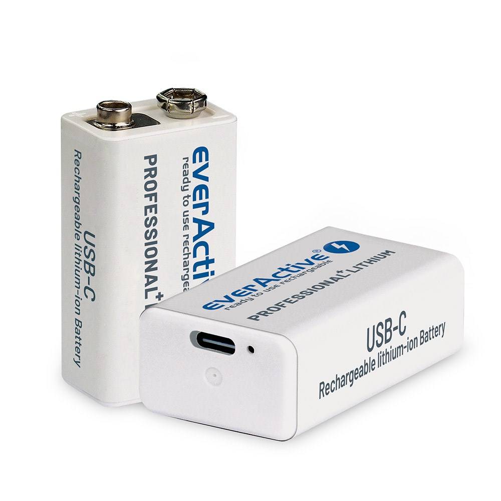 Oplaadbare everActive 6F22/9V Li-ion batterij 550 mAh met USB Type-C-4