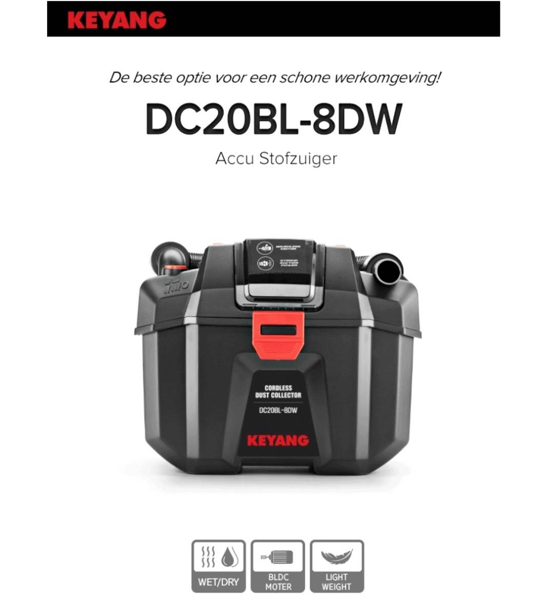 Keyang DC20BL-8DW accu stofzuiger 18V (20V MAX) - LOSSE BODY-1