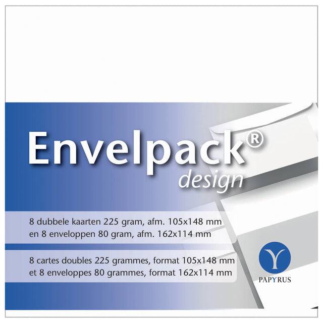Dubbele kaart Papyrus Envelpack Design C6 114x162mm wit 894436 set van 8-1