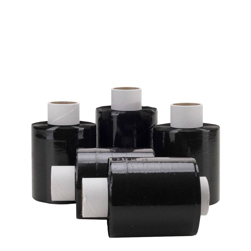 Mini wikkelfolie bundelfolie 20 micron 10 cm x 250 meter zwart | 40 stuks-0