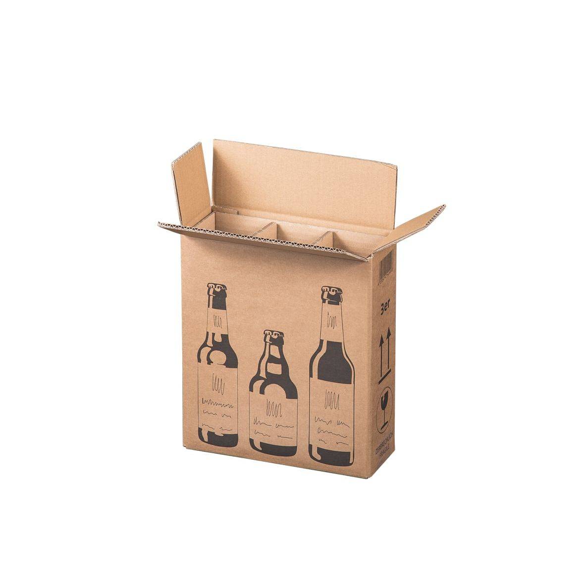 Flesverzenddoos voor 3 bierflessen 255 x 88 x 288 mm | 5 stuks-0