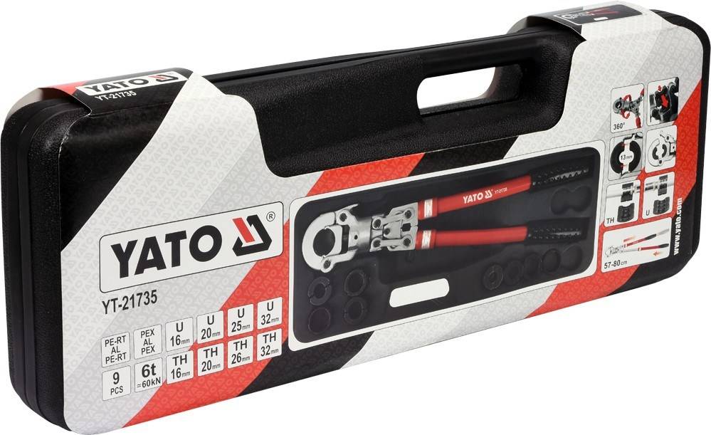 Yato YT-21735 krimptang, zwart, rood-5