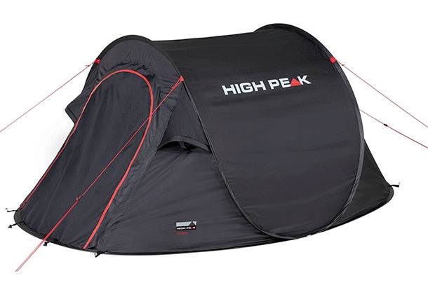High Peak Tunnel Tent Vision 3 Black - 3 Persoon - Waterdichte Buitentent 2 m - N0937-1