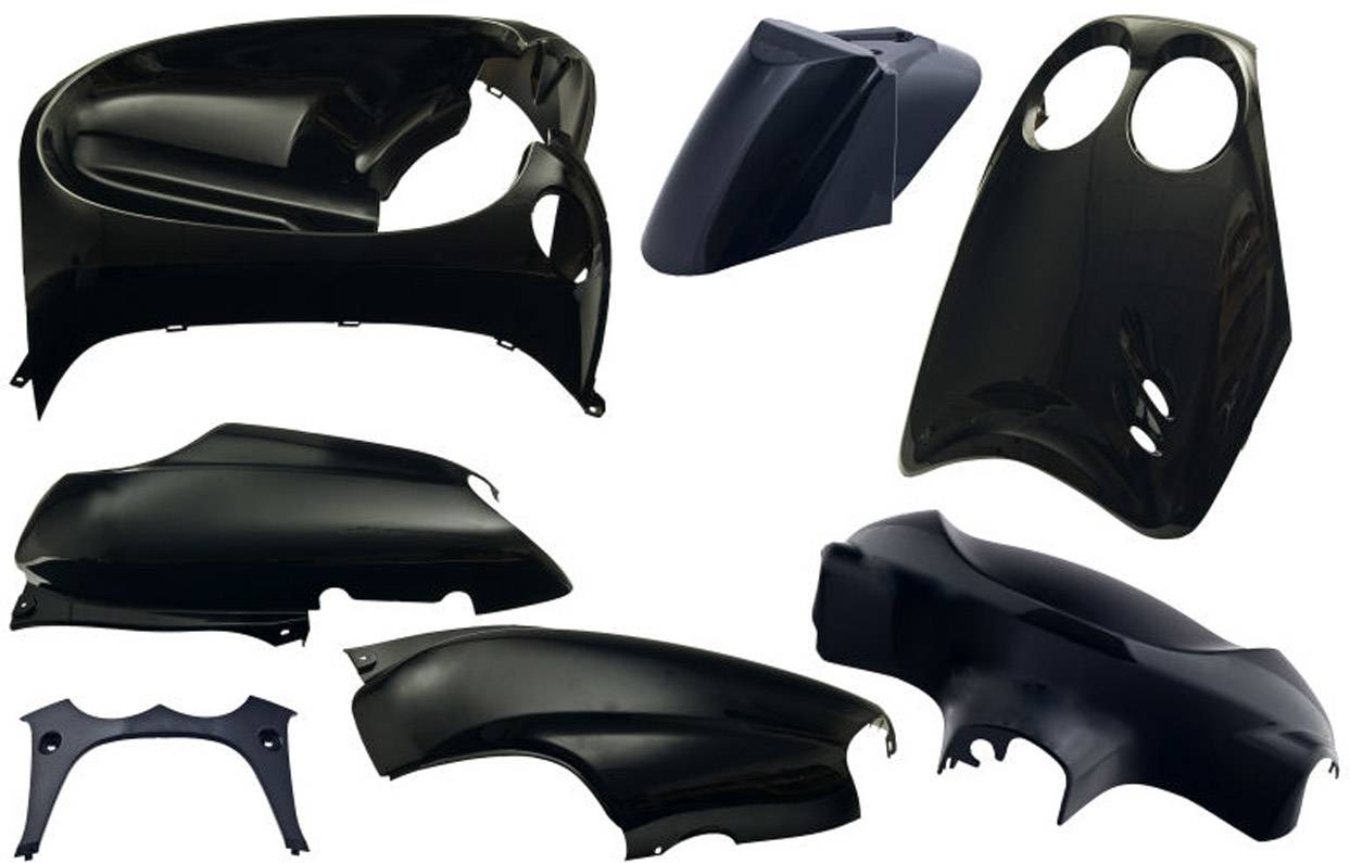 Plaatset 7-delig Edge voor Yamaha Neo's van bouwjaar 2002 tot 2008 met digitale cockpick - metallic zwart-0