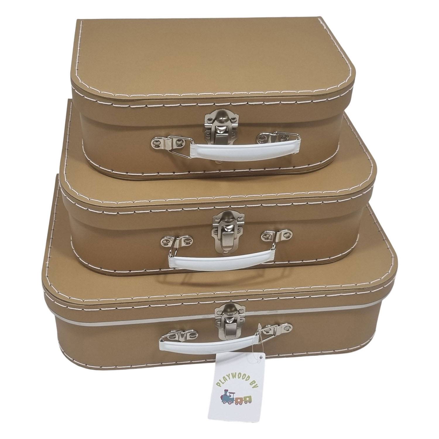 Playwood kartonnen koffer set bruin, 3st. 87193480120348719348012034-0
