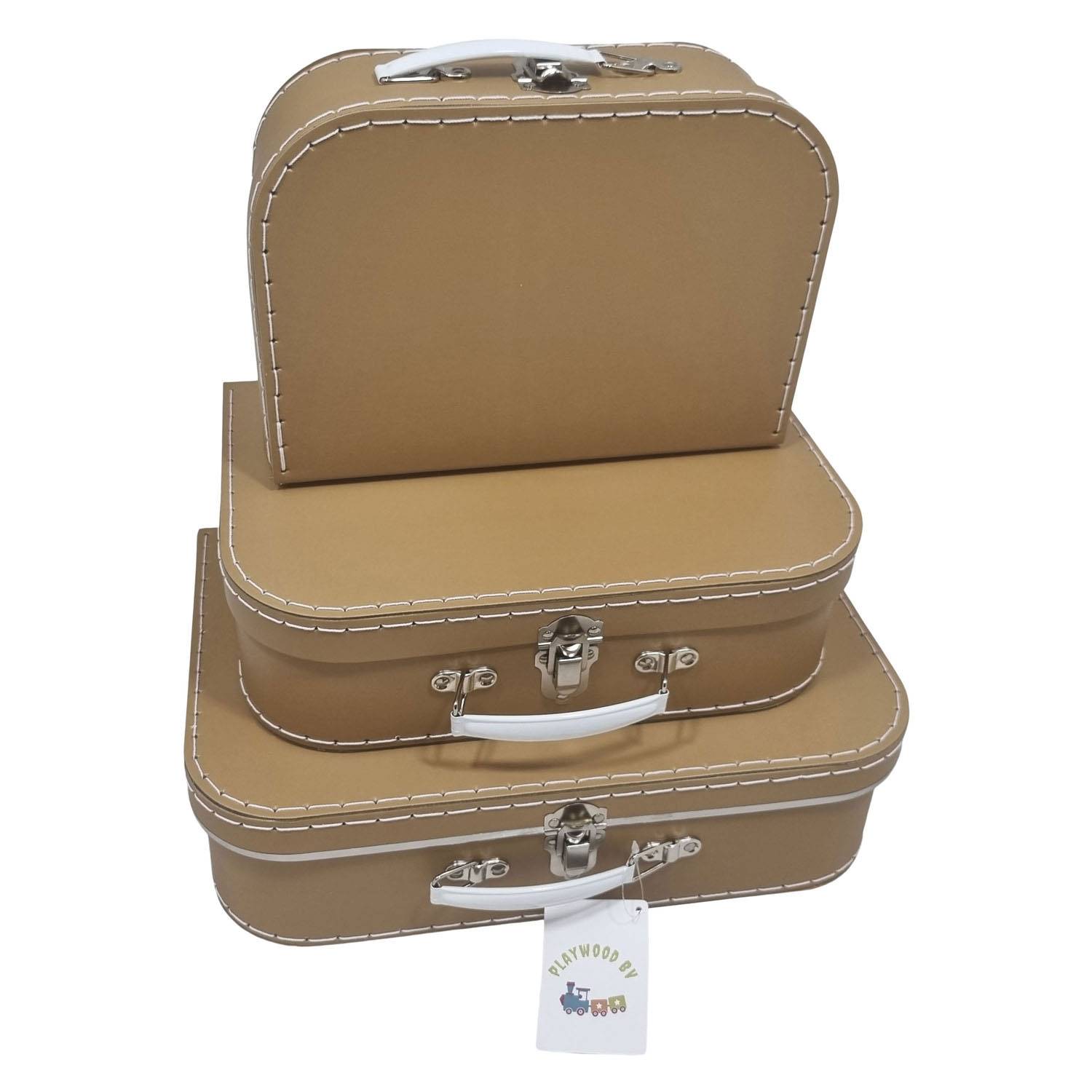 Playwood kartonnen koffer set bruin, 3st. 87193480120348719348012034-2