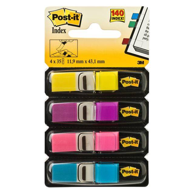 Indextabs 3m post-it 683 11.9x43.2mm 4 kleuren | Set a 140 stuk-3