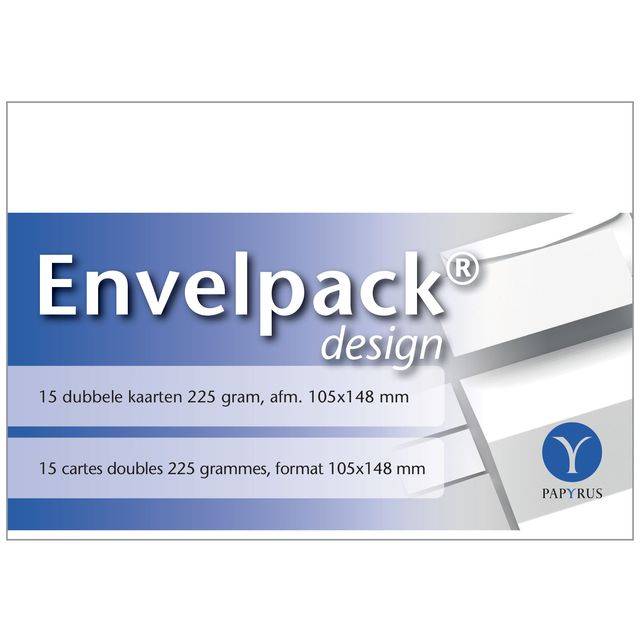 Dubbele kaart Papyrus Envelpack Design A6 105x148mm wit 894456 15 stuks-0