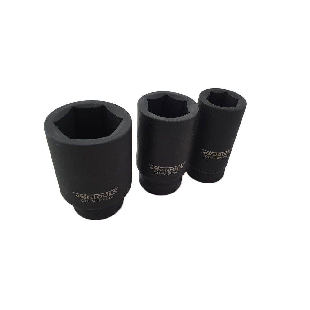 WEBER TOOLS 3/4'' Krachtdoppen set 12 delig (6-kant)-1