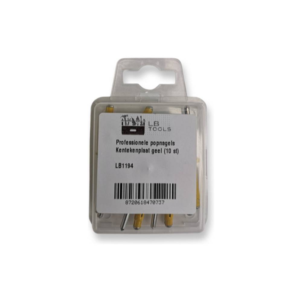 LB Tools Professionele popnagels kentekenplaat geel (10 st)-1