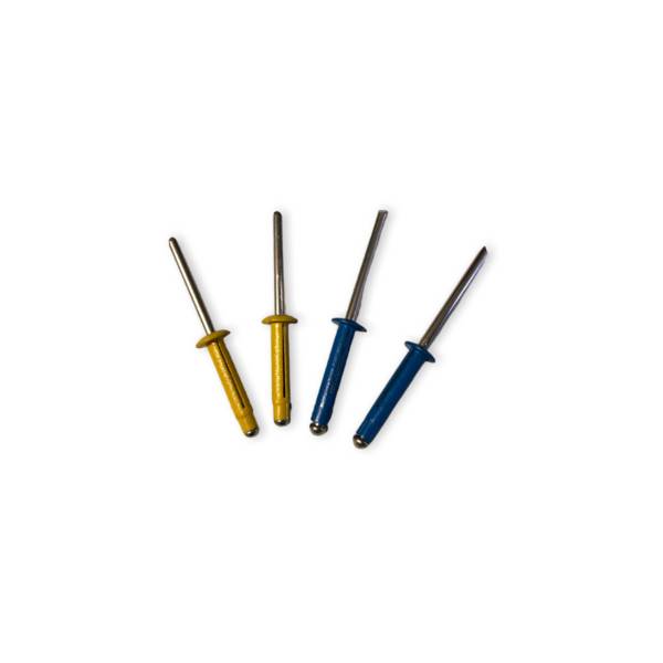 LB Tools Popnagels kentekenplaat geel en blauw aluminium (4 st)