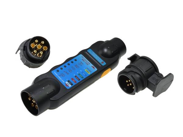 GEKO Stekkerdoos tester voor aanhanger 7/13 pins met adapters