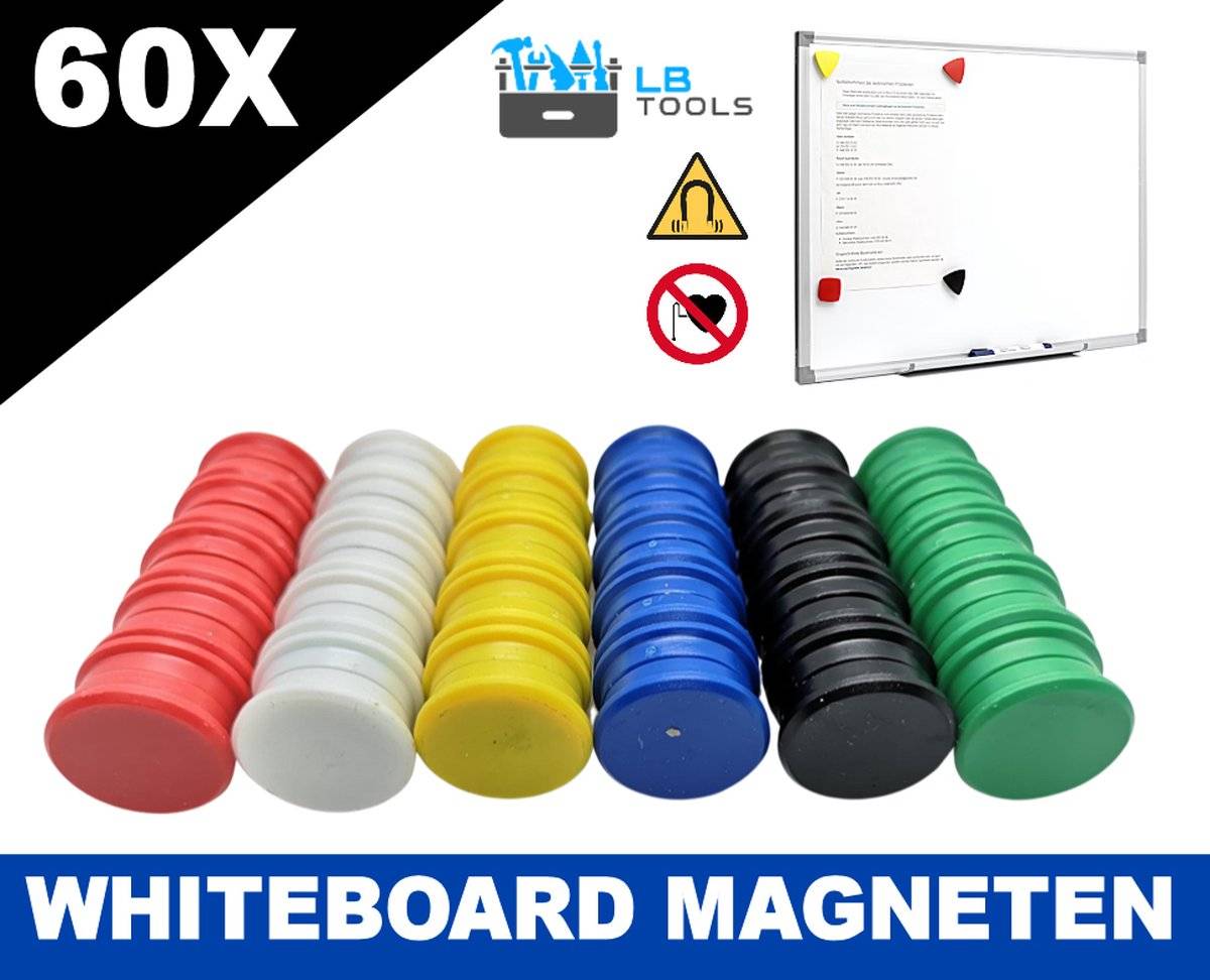 LB TOOLS Sterke whiteboard magneten 24mm (60st)-2