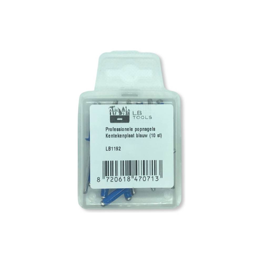 LB Tools Professionele popnagels kentekenplaat blauw (10 st)-1