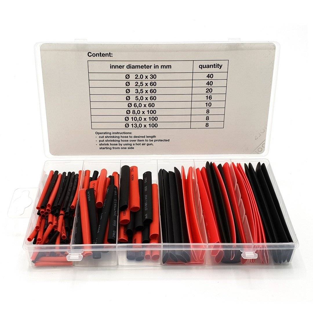 WEBER TOOLS Assortiment krimpkous zwart/rood (127 st)-0