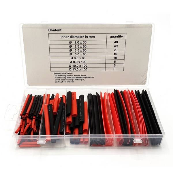 WEBER TOOLS Assortiment krimpkous zwart/rood (127 st)