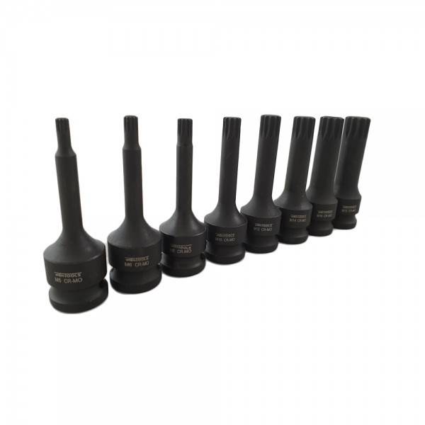WEBER TOOLS 1/2'' Krachtdoppen set 8 delig (spline)-3